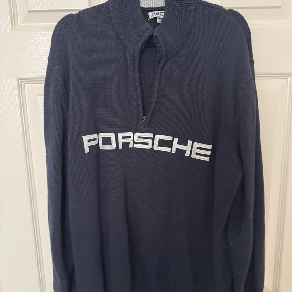 Porsche Navy Sweater 1/4 zip